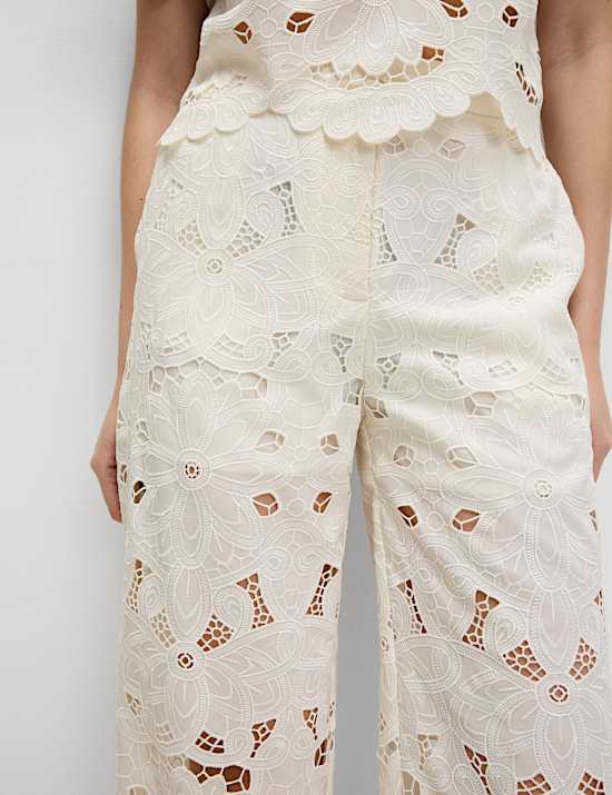 Lace Wide Leg Trousers