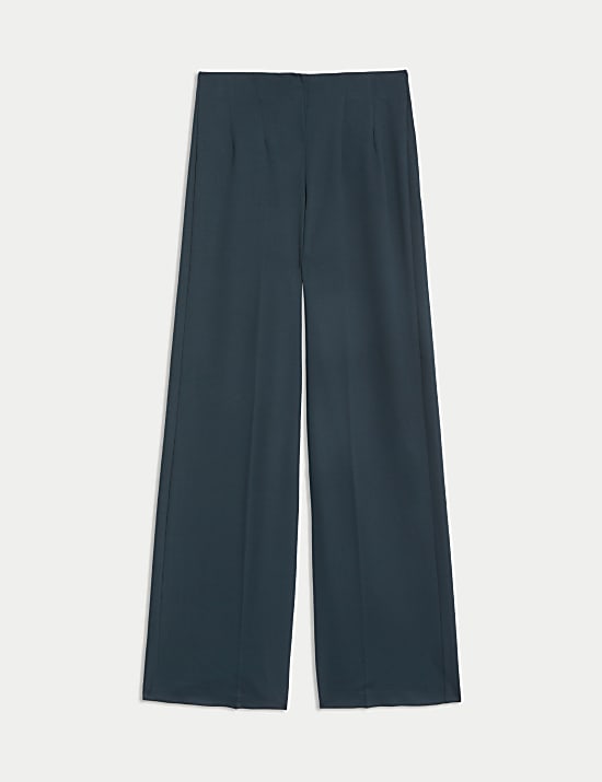 Jersey Wide Leg Trousers with Stretch