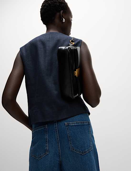 Linen Rich Tie Front Waistcoat