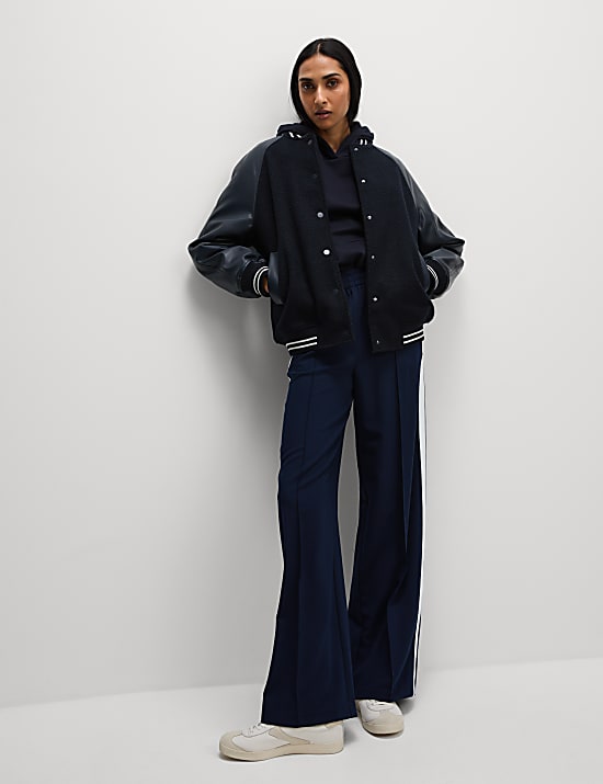 Side Stripe Wide Leg Trousers