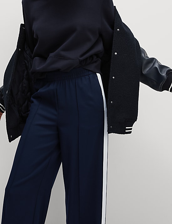 Side Stripe Wide Leg Trousers