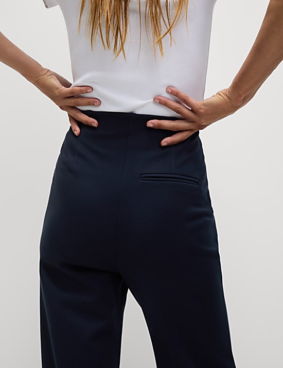 Jersey Twill Straight Leg Trousers