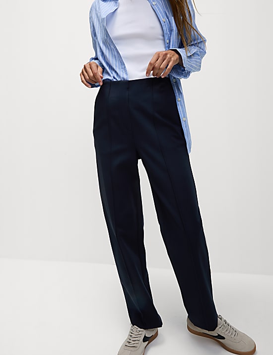 Jersey Twill Straight Leg Trousers