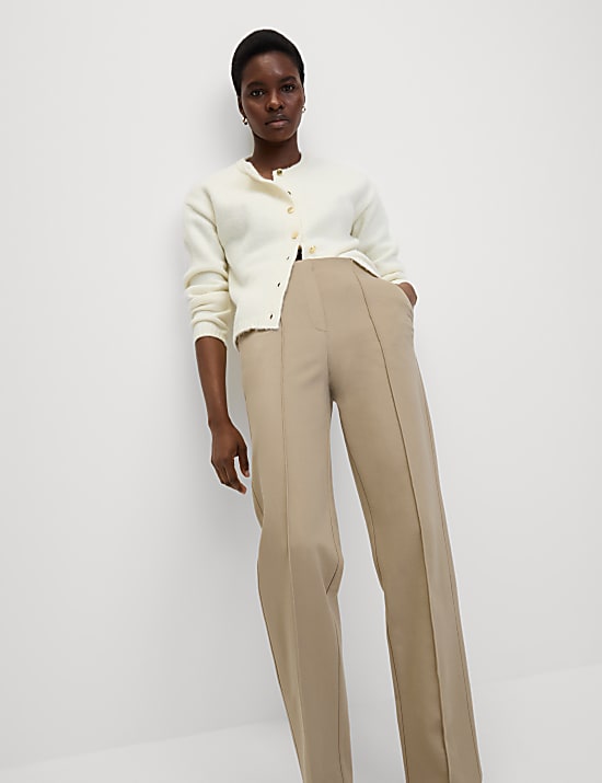 Jersey Twill Straight Leg Trousers