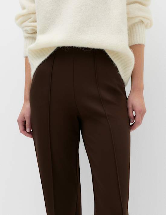 Jersey Twill Straight Leg Ankle Grazer Trousers
