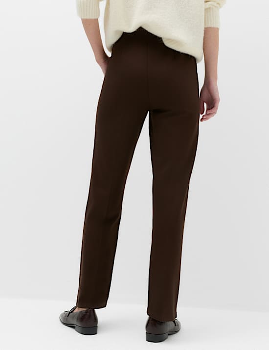 Jersey Twill Straight Leg Ankle Grazer Trousers