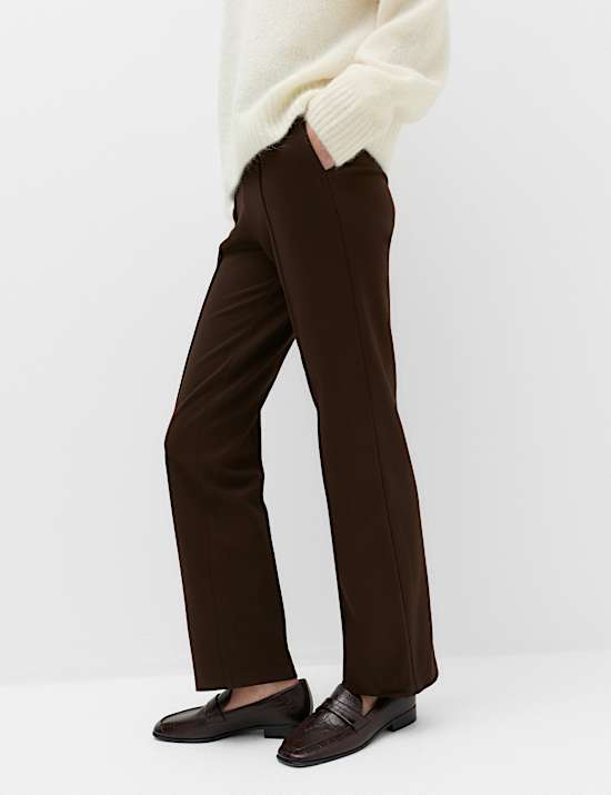 Jersey Twill Straight Leg Ankle Grazer Trousers