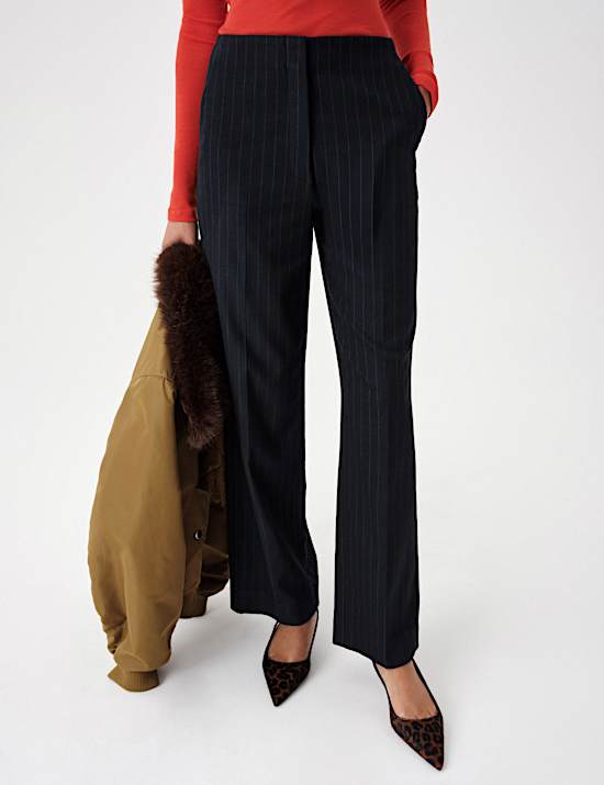Elegante Nadelstreifenhose mit geradem Bein