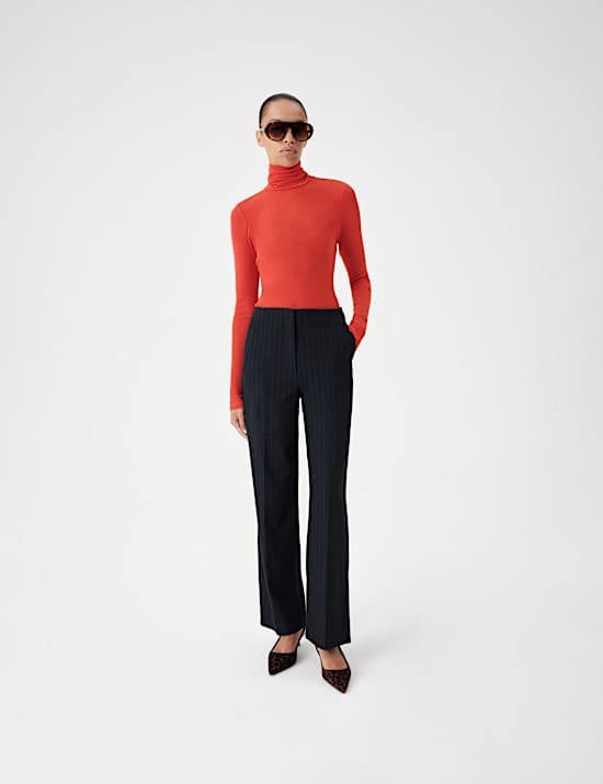 Elegante Nadelstreifenhose mit geradem Bein
