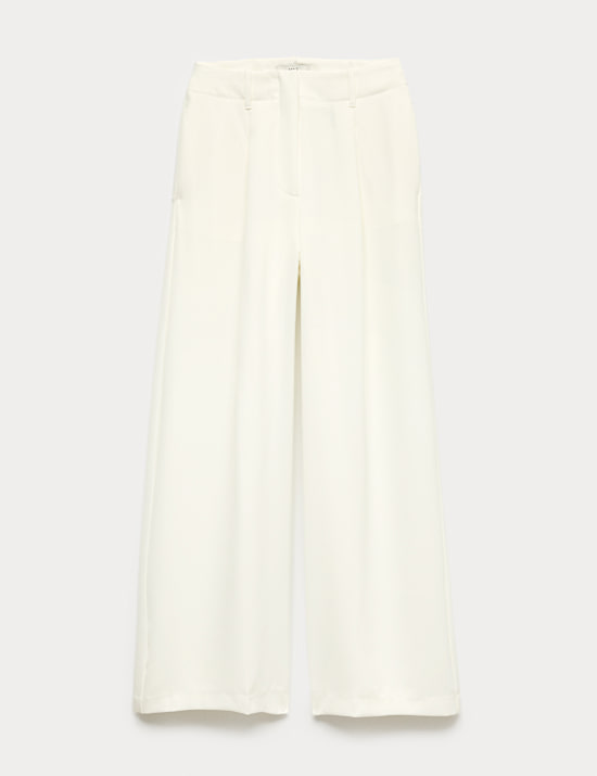 Single Pleat Wide Leg Trousers
