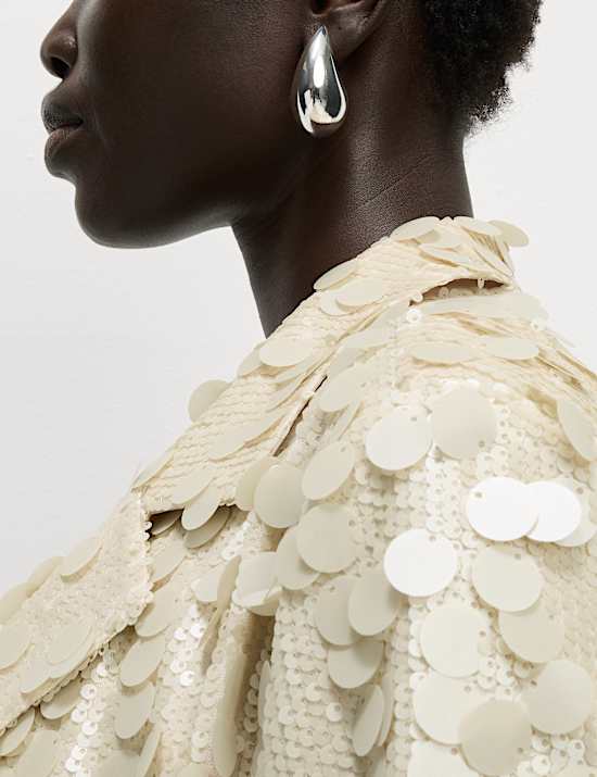 Crop σακάκι με παγιέτες