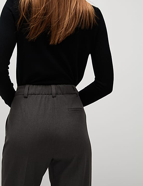 Tkané kalhoty s rovnými nohavicemi, se strečem