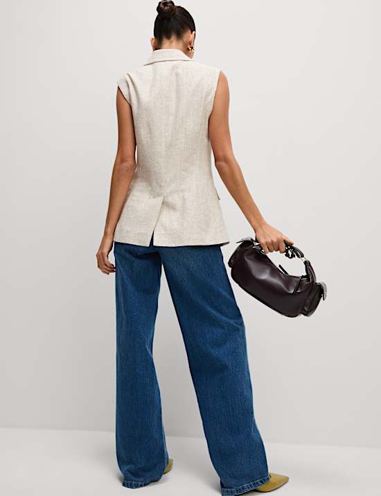 Gilet de costume en lin mélangé