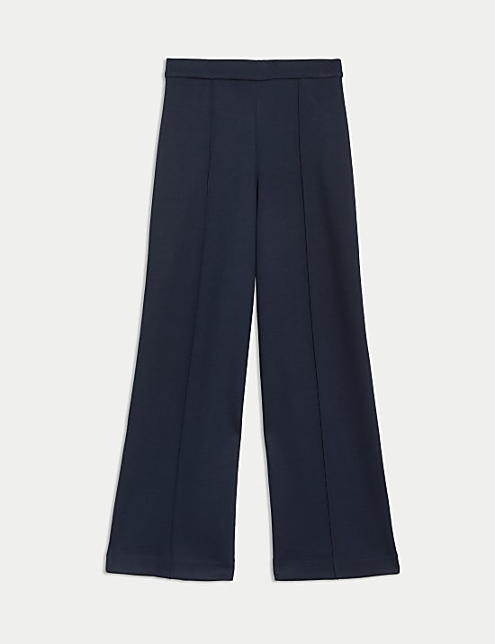 Jersey Elasticated Waist Wide Leg Trousers