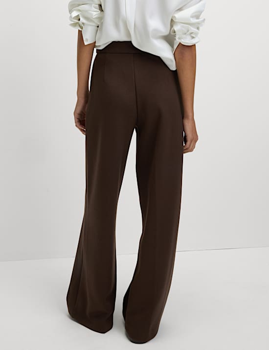 Jersey Elasticated Waist Wide Leg Trousers