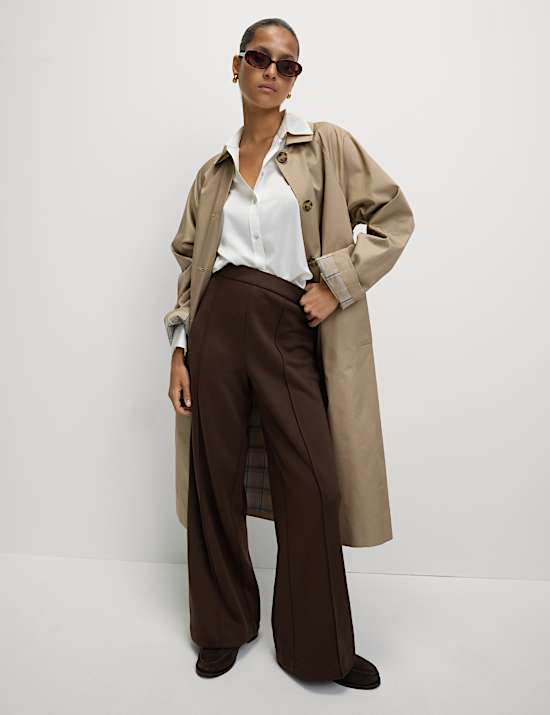 Jersey Elasticated Waist Wide Leg Trousers