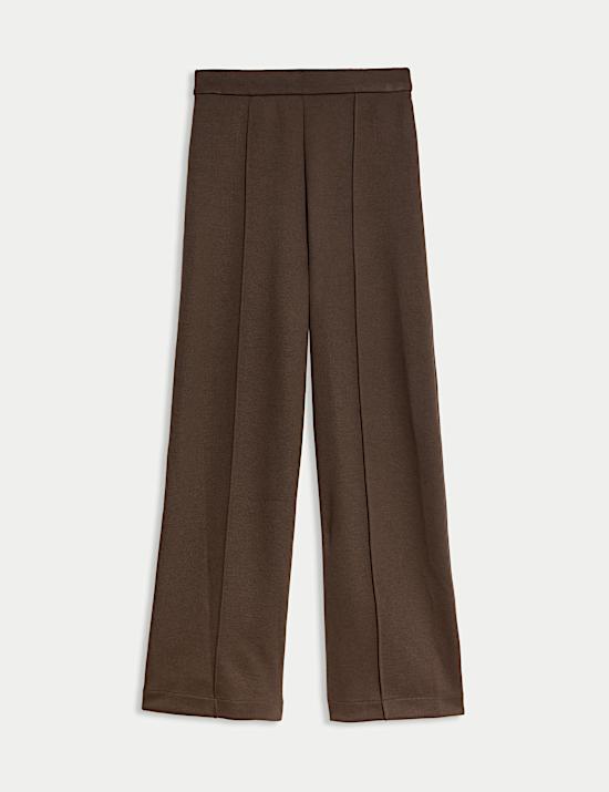 Jersey Elasticated Waist Wide Leg Trousers
