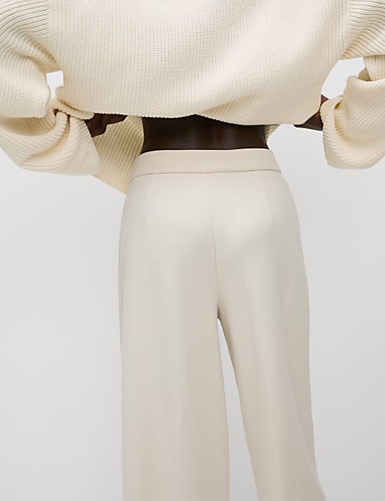 Jersey Elasticated Waist Wide Leg Trousers