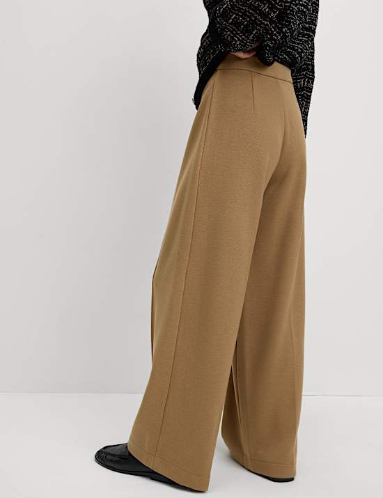 Jersey Elasticated Waist Wide Leg Trousers