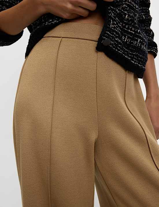 Jersey Elasticated Waist Wide Leg Trousers