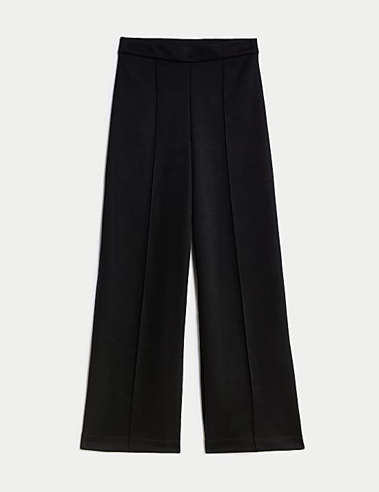 Jersey Elasticated Waist Wide Leg Trousers