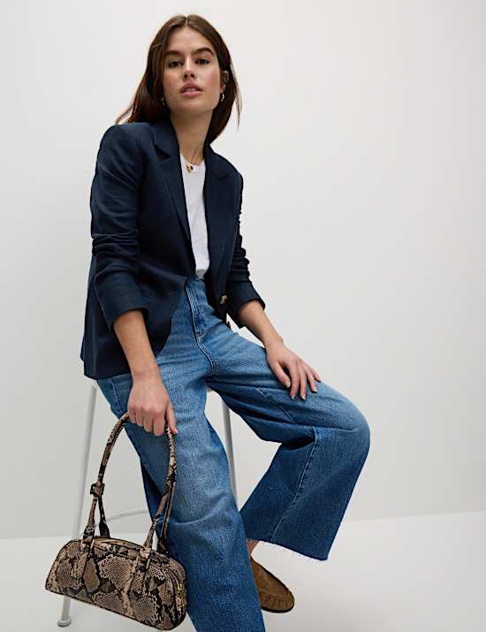 Linen Rich Single Breasted Blazer