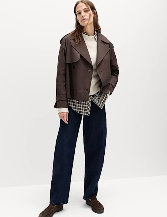 Pure Cotton Short Trench Coat