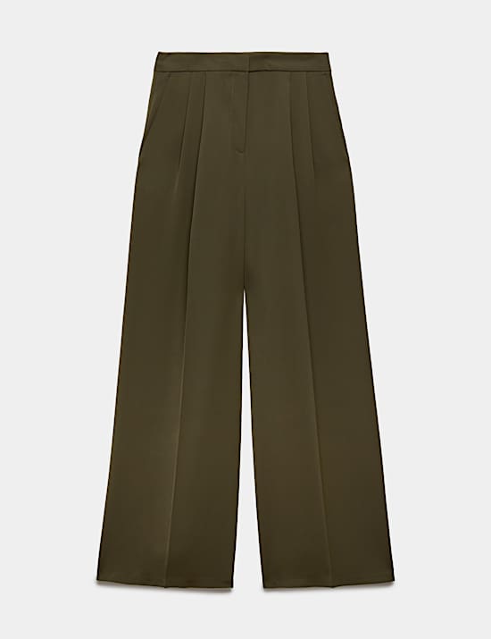 Pleated Wide Leg Trousers