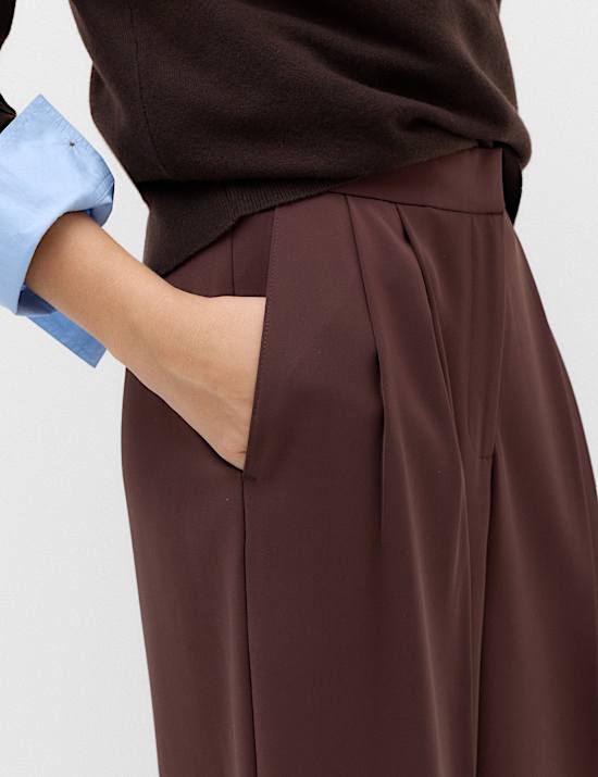 Pleated Wide Leg Trousers