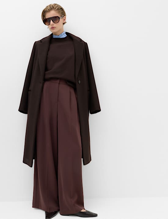 Pleated Wide Leg Trousers