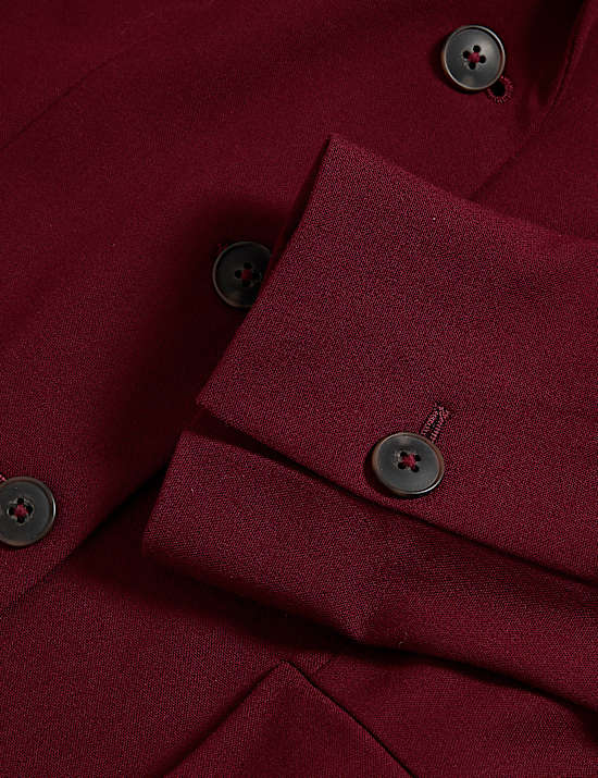 Taillierter Cropped-Blazer in Wolloptik mit Reverskragen