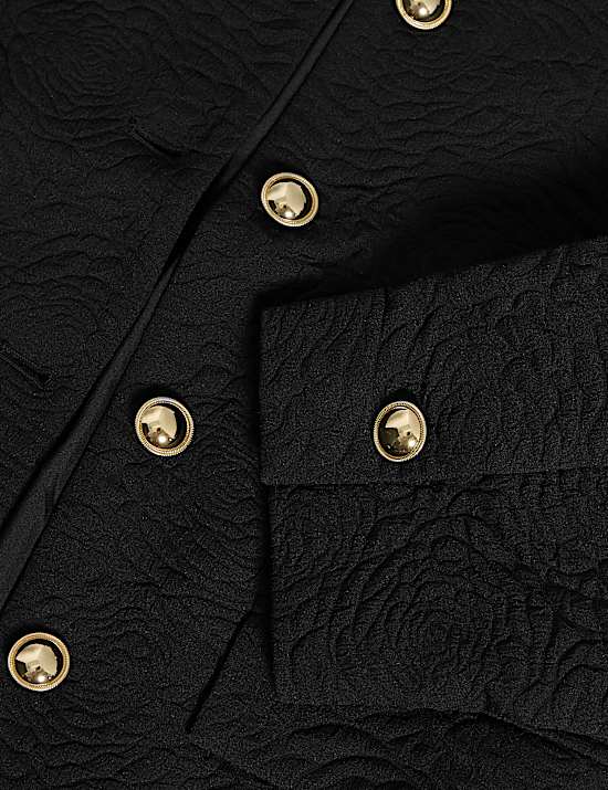 Jacquard Collarless Jacket