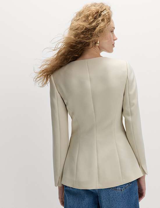 Soft Poly Collarless Jacket