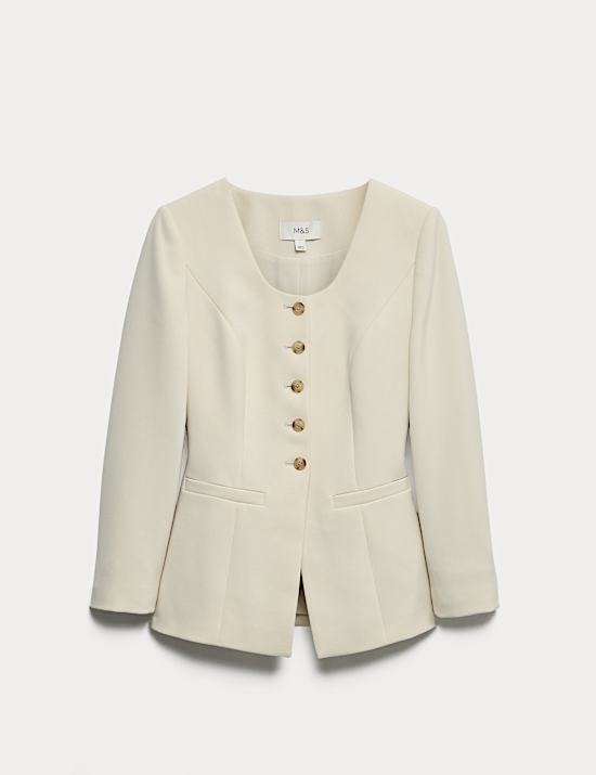 Soft Poly Collarless Jacket