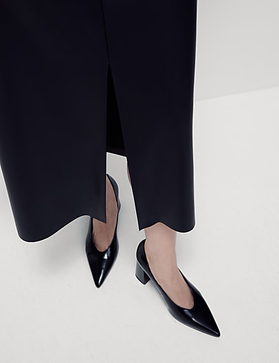 Jupe crayon midaxi en similicuir