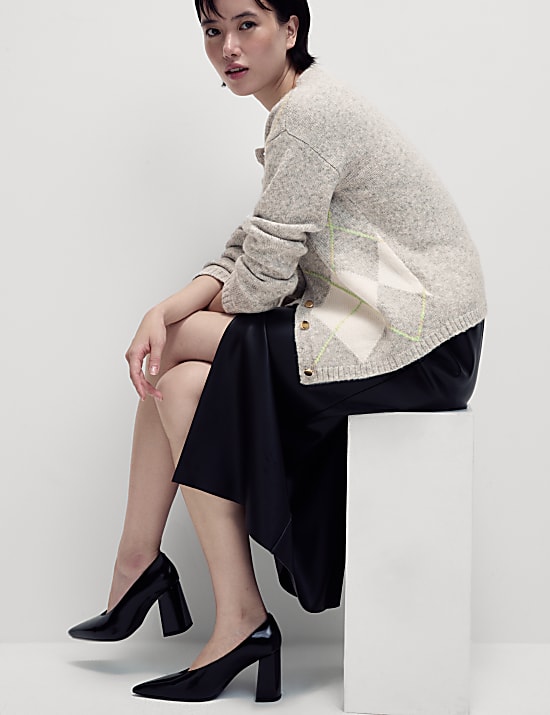 Jupe crayon midaxi en similicuir