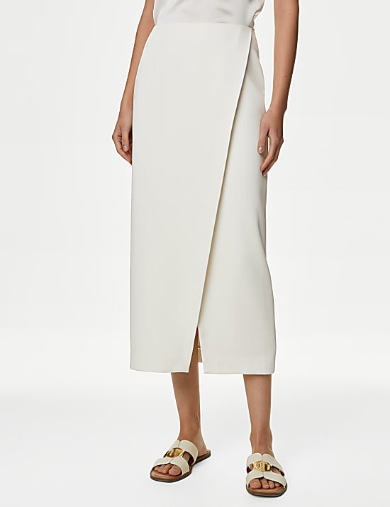 Satin Midaxi Wrap Skirt