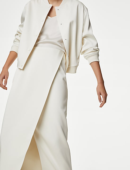 Satin Midaxi Wrap Skirt