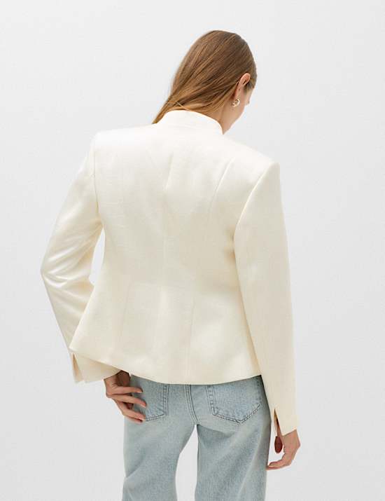 Blazer texturizado de aspecto satinado