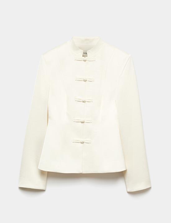 Blazer texturizado de aspecto satinado
