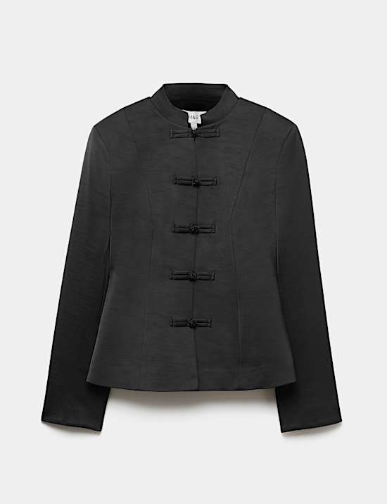 Blazer texturizado de aspecto satinado