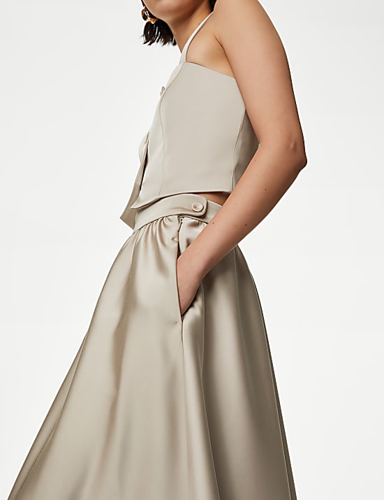 Satin Midaxi Circle Skirt