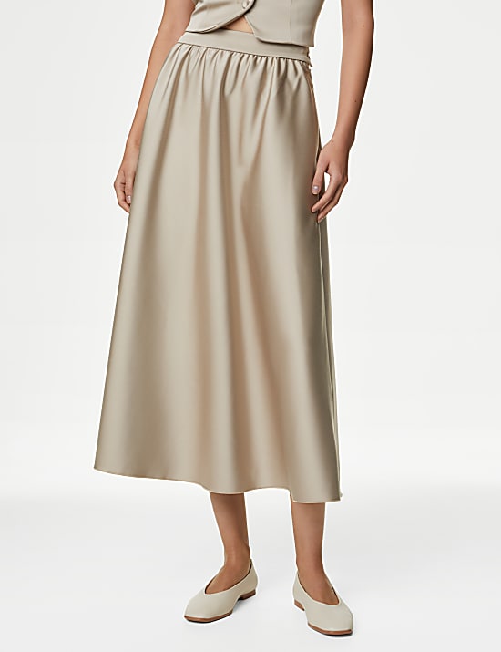 Satin Midaxi Circle Skirt