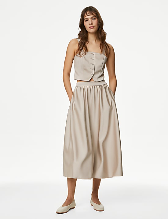 Satin Midaxi Circle Skirt