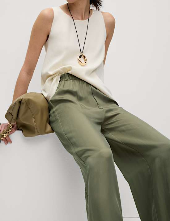 Pantalon palazzo coupe large