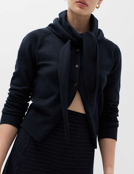 Asymmetrische midi-rok met krijtstreep