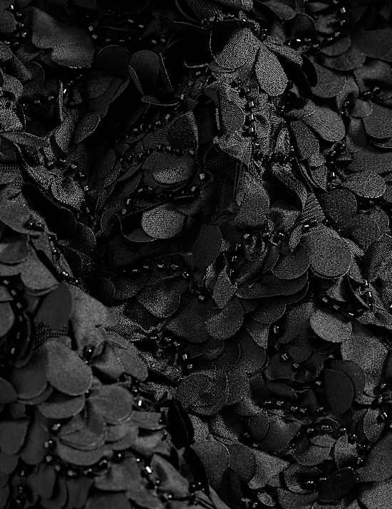 Mesh Beaded Mini A-Line Skirt