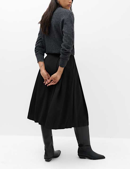 Pleated Midi Circle Skirt