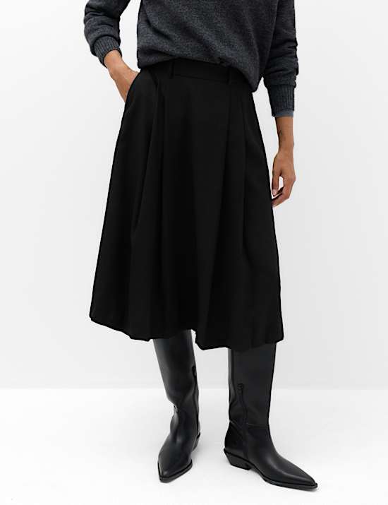 Pleated Midi Circle Skirt
