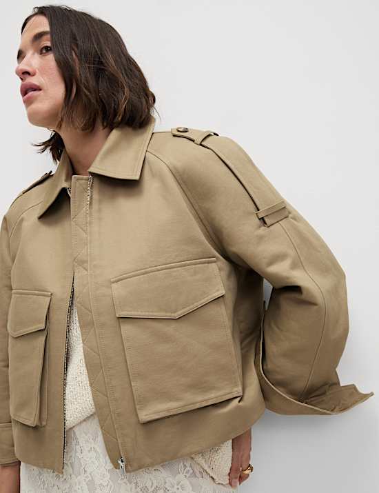 Pure Cotton Utility Trucker Jacket